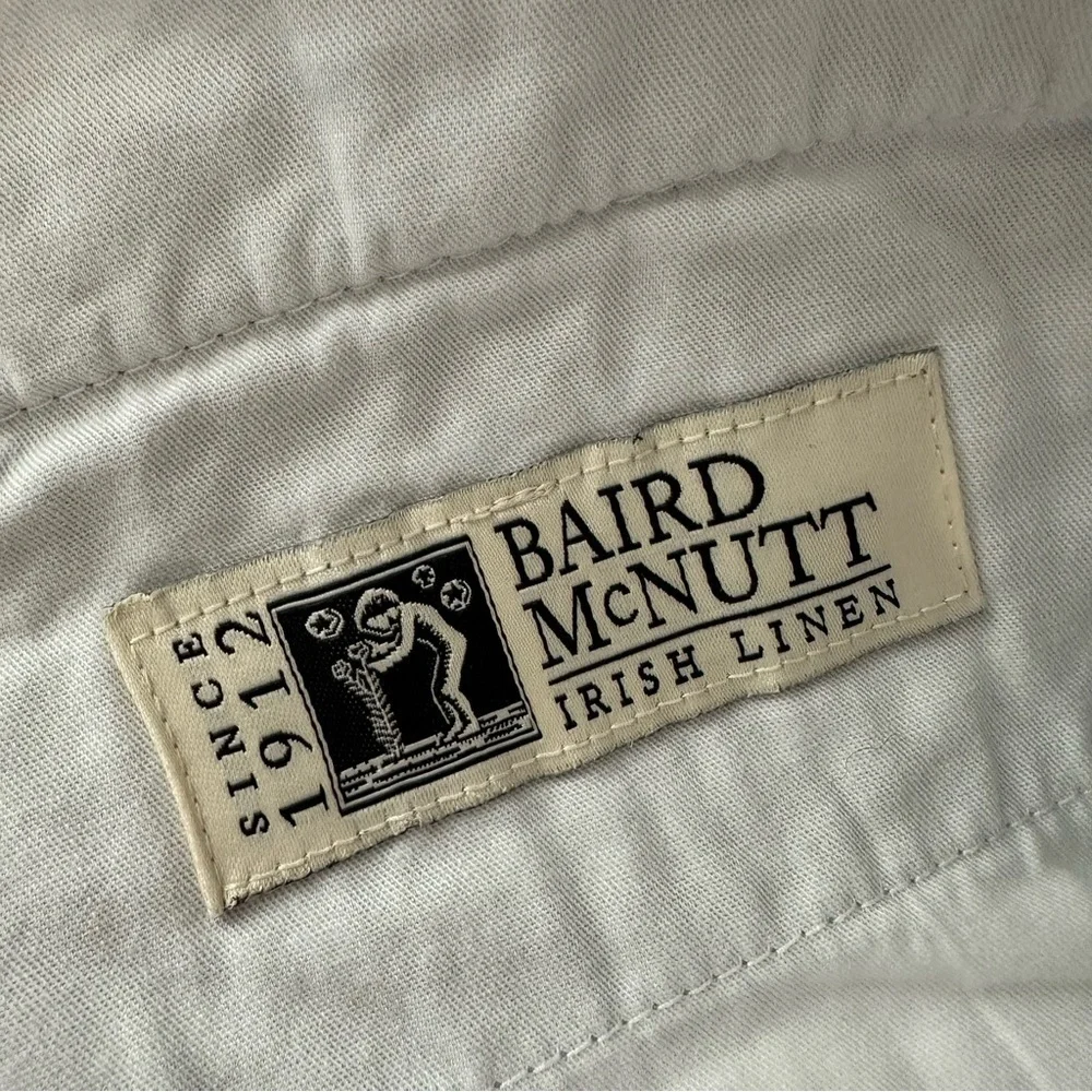 J Crew Mens 35 Stanton 100% Linen‎ Shorts Blue Striped Baird McNutt Irish 9”